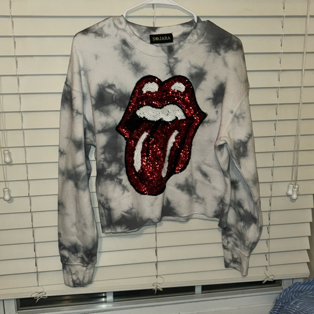 Sojara Rolling Stones sequins sweater